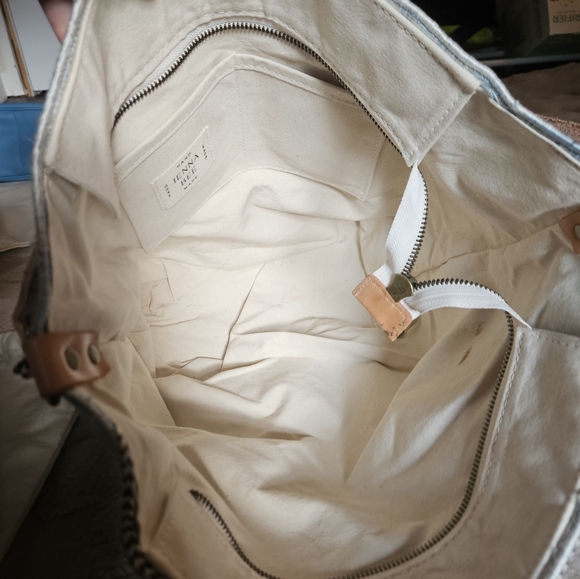 Jenna Bee for Free People Moroccan Cactus Silk Tote Gray-Blue - Picture 9 of 11